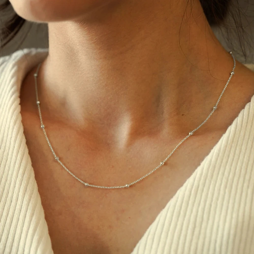 Julewry - Silver necklace with pearls